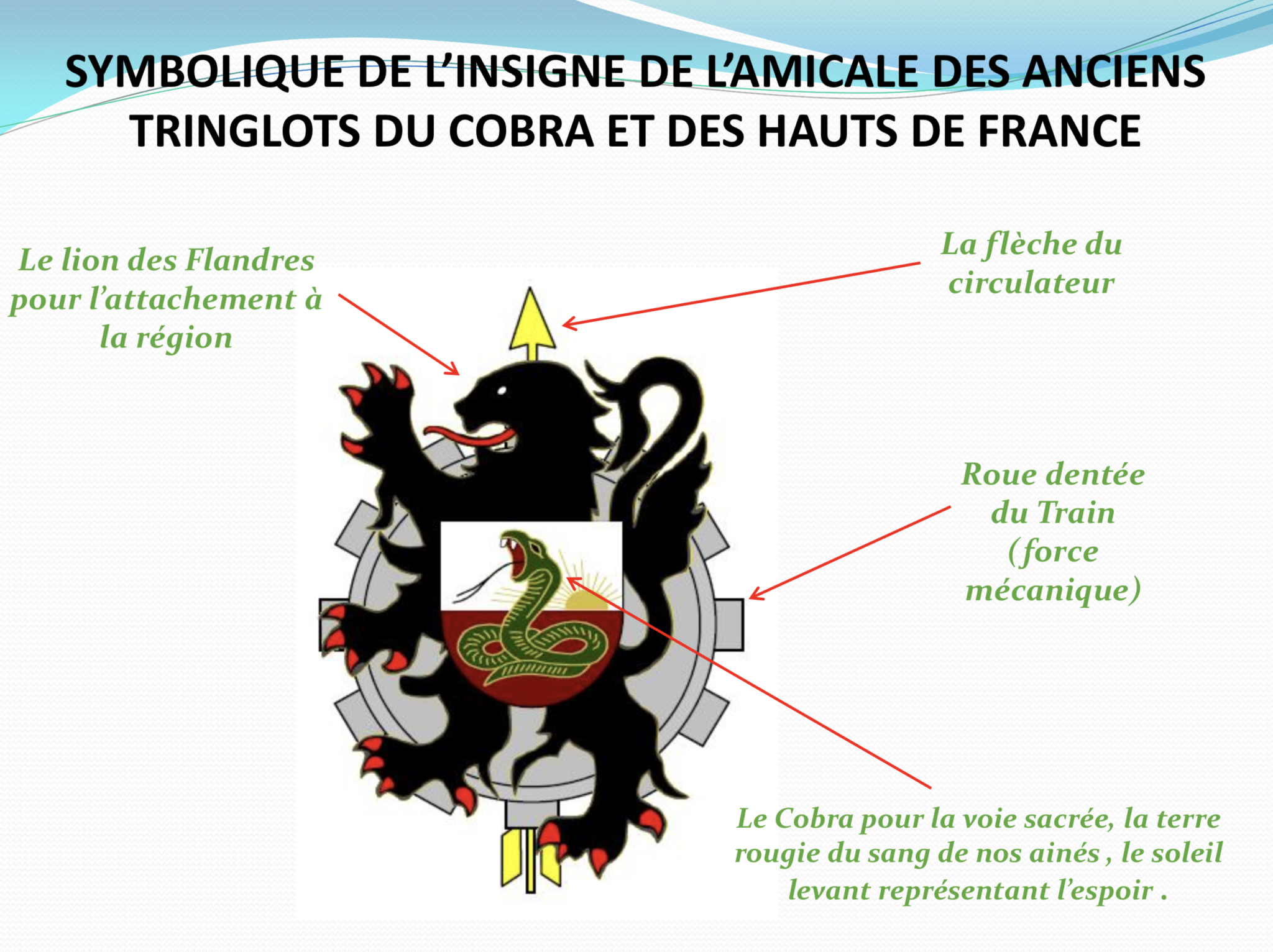 Symbolique De Linsigne Amicale Des Anciens Tringlots Du Cobra Et Des Hauts De France